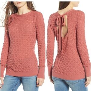 Hinge Back Tie Pointelle Sweater
Sz Lg